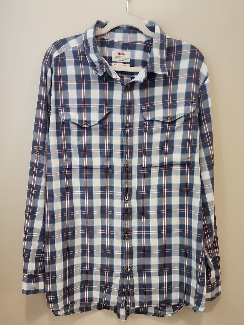 Fjallraven Singi Flannel Shirt Cotton Wool Blend Plaid Button Up Men's size XXXL